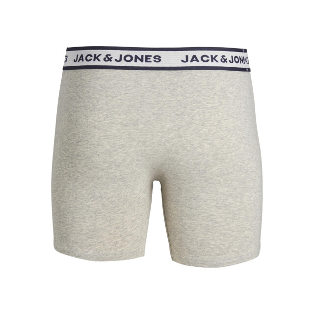 Jack & Jones Heren boxershort lange pijp jacsolid boxer briefs 3-pack grijs/wit/blauw 12229576 large