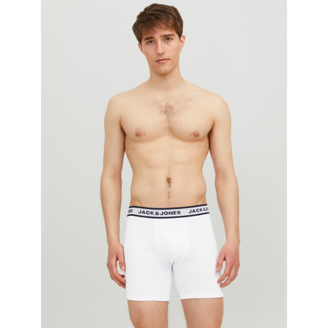 Jack & Jones Heren boxershort lange pijp jacsolid boxer briefs 3-pack grijs/wit/blauw 12229576 large