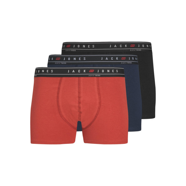 Jack & Jones Heren boxershorts trunks jacnagee rood/donkerblauw/zwart 3-pack 12237418 large