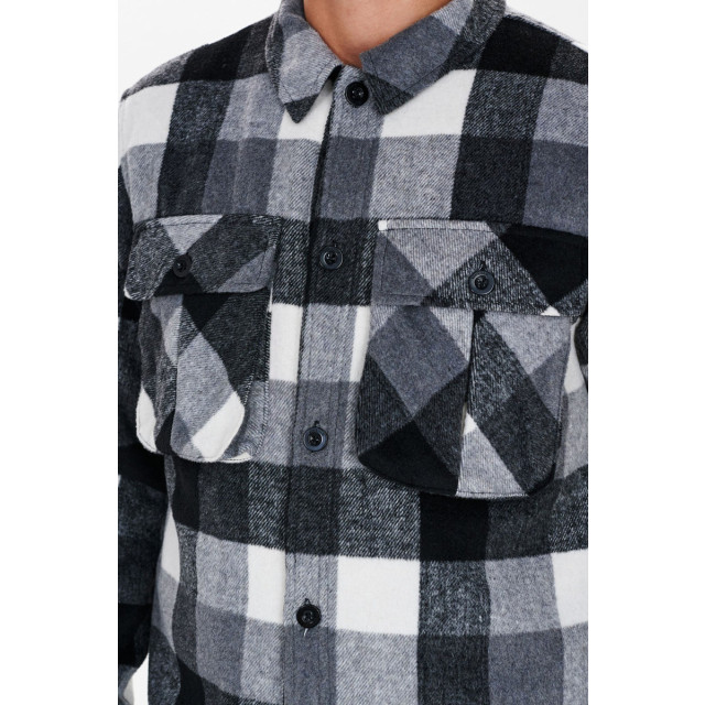 Anerkjendt Anerkjend style 900834 aksigurd checked lumber jacket 0526 dark grey mel 900834 large