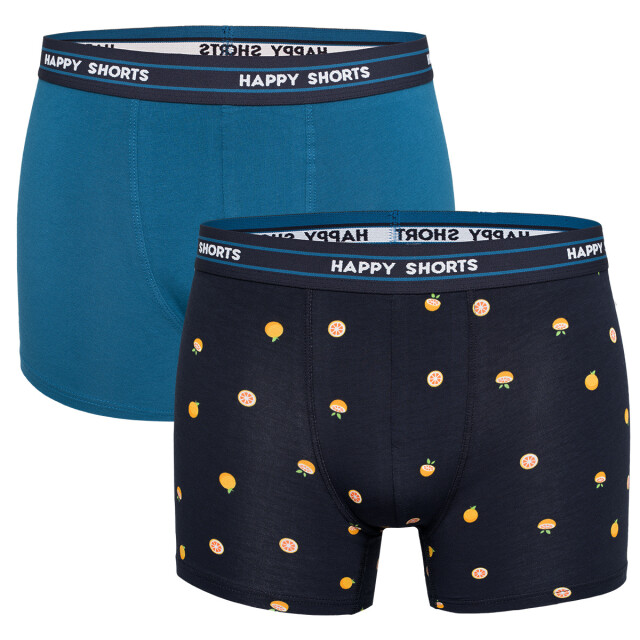 Happy Shorts 2-pack boxershorts met print heren grapefruit HS-J large