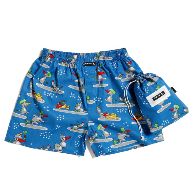 MG-1 Wijde kinder kerst boxershorts jongens sneeuwpop MG1-536K large