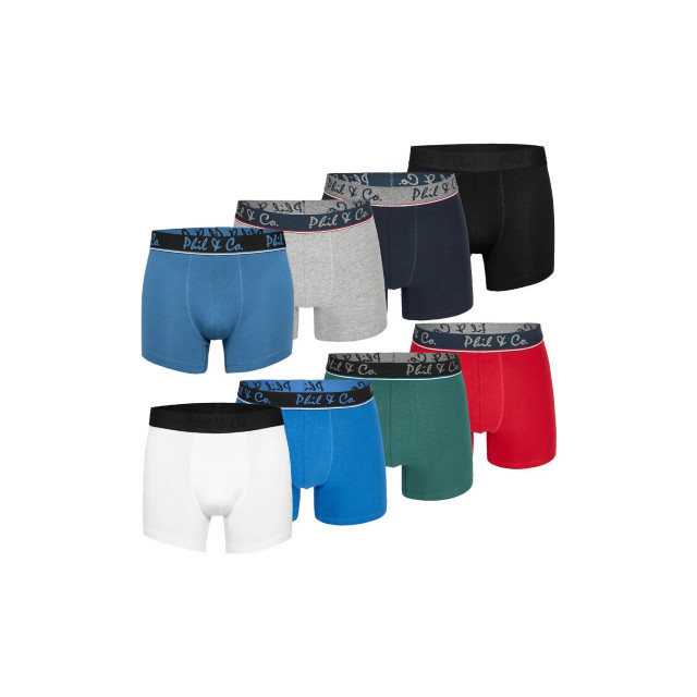 Phil & Co Boxershorts heren 8-pack multi effen kleuren HBOD-PH-36 large