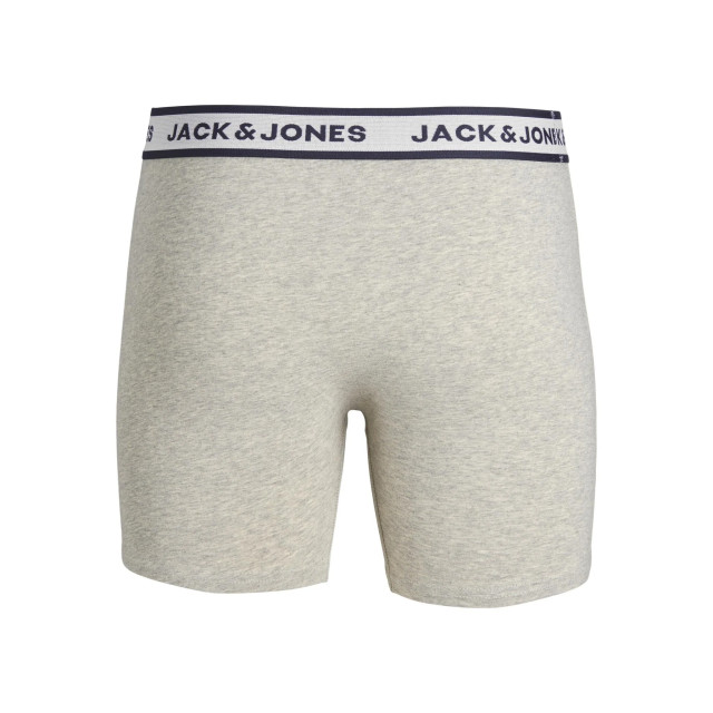 Jack & Jones Heren boxershort lange pijp jacsolid boxer briefs 3-pack grijs/wit/blauw 12229576 large