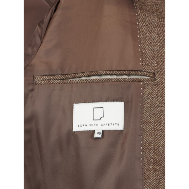 Born with Appetite Colbert lugano jacket wool herringbon 233038lu90/870 cacao 177215 large