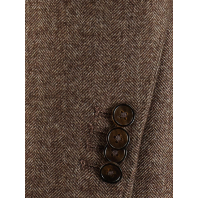 Born with Appetite Colbert lugano jacket wool herringbon 233038lu90/870 cacao 177215 large