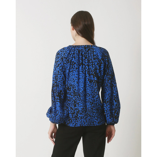 Smashed Lemon 23826 blauwe v-hals top met wijd uitlopende mouwen 23826-999-650 large