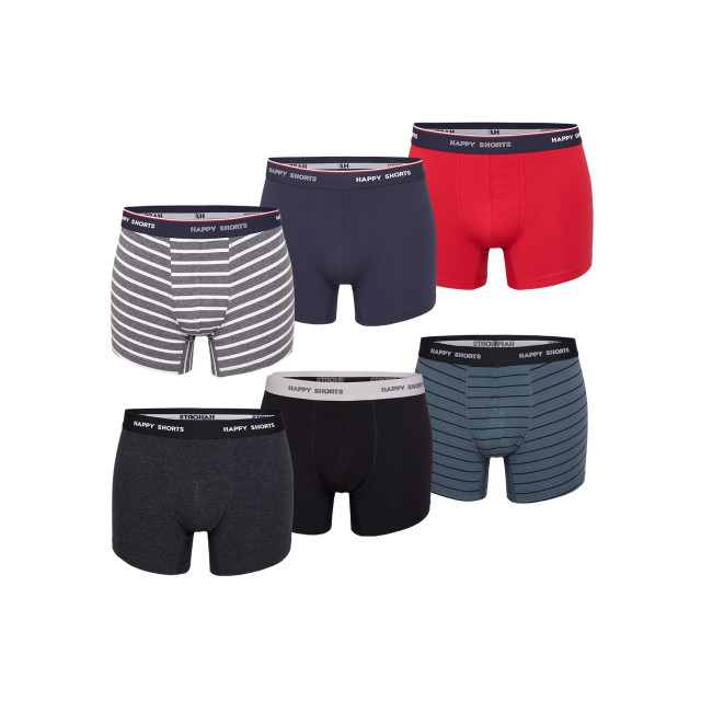 Happy Shorts Boxershorts heren multipack 6-pack grijs / gestreept HS-J-919+923 large