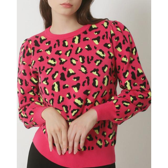 Smashed Lemon 23835 dierenprint top in roze met ronde hals 23835-445-999 large