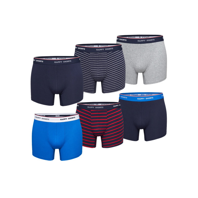 Happy Shorts Boxershorts heren multipack 6-pack effen / gestreept HS-J-920+921 large