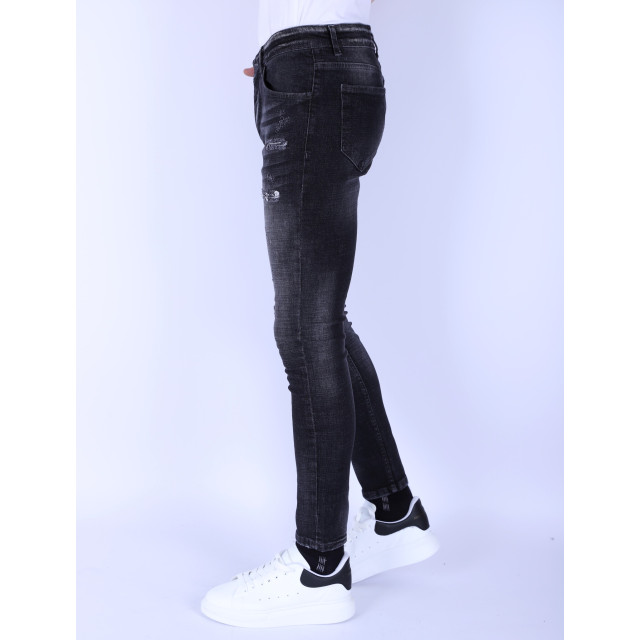 Local Fanatic Stonewash jeans slim fit met scheuren 1096 LF-DNM-1096 large