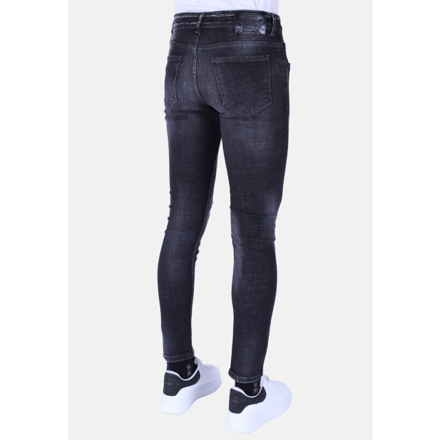 Local Fanatic Stonewash jeans slim fit met scheuren 1096 LF-DNM-1096 large