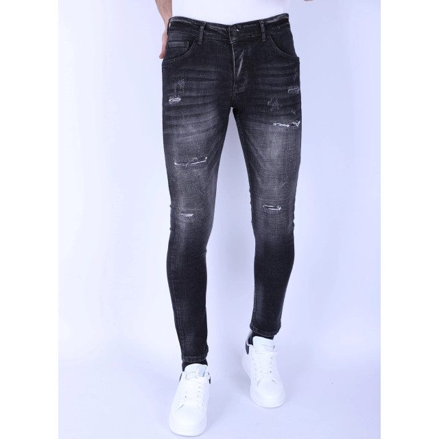 Local Fanatic Stonewash jeans slim fit met scheuren 1096 LF-DNM-1096 large