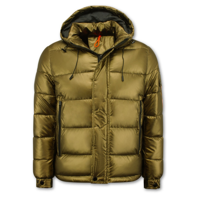 Enos Goudkleurige puffer jas met capuchon LY-8019G large