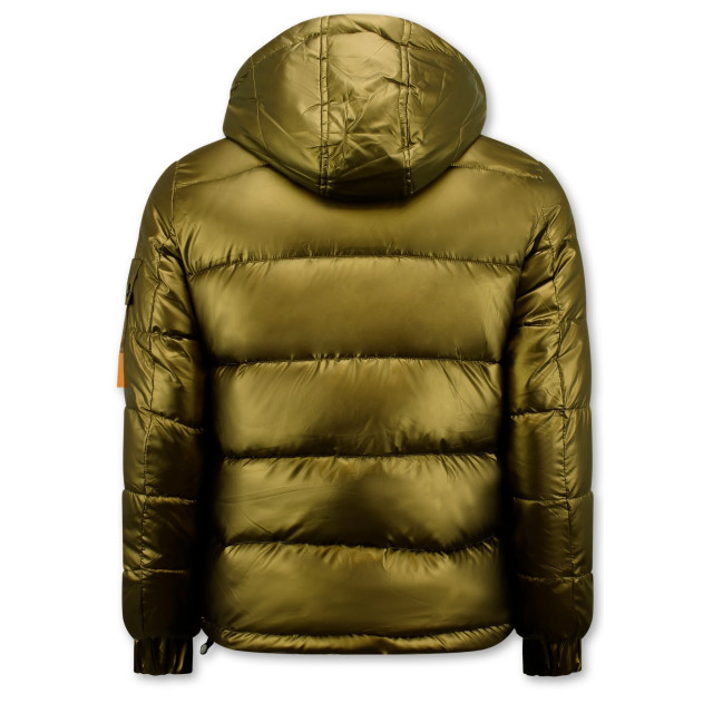 Enos Goudkleurige puffer jas met capuchon LY-8019G large