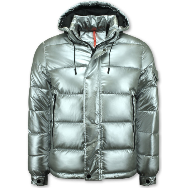 Enos Zilveren puffer jackets met capuchon LY-8019Z large