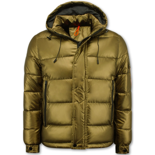 Enos Goudkleurige puffer jas met capuchon LY-8019G large