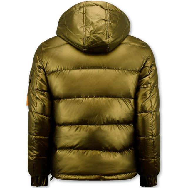 Enos Goudkleurige puffer jas met capuchon LY-8019G large