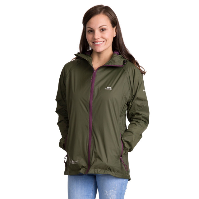 Trespass Dames qikpac waterdichte en opbergbare shell jas UTTP3379_moss large