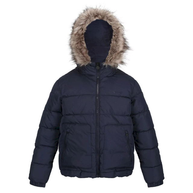 Regatta Parka met imitatiebont voor kinderen UTRG8399_navy large