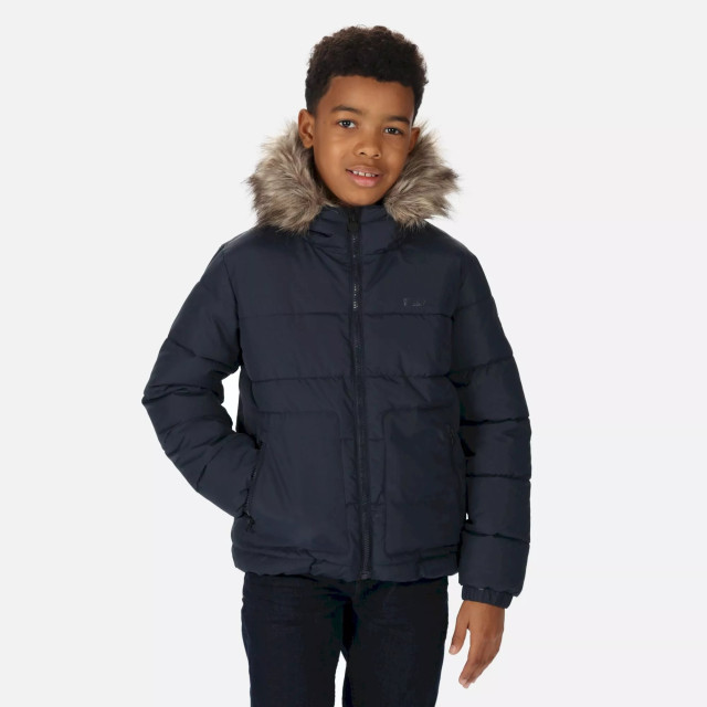 Regatta Parka met imitatiebont voor kinderen UTRG8399_navy large