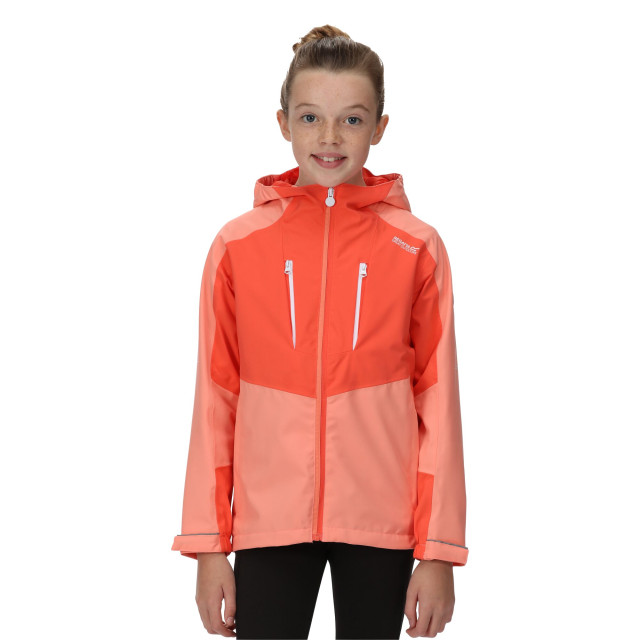 Regatta Kinder/kids highton iii waterdichte jas UTRG7540_fusioncoralneonpeach large