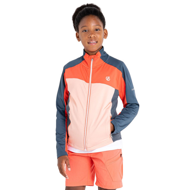 Dare2b Kinder/kinder emergent core stretch midlayer UTRG8678_oriongreyneonpeach large