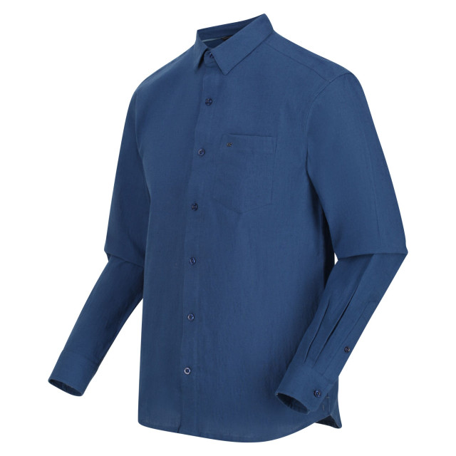 Regatta Heren brycen linnen shirt UTRG7677_darkdenim large