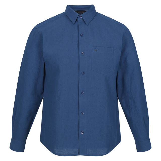 Regatta Heren brycen linnen shirt UTRG7677_darkdenim large