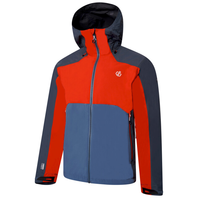 Dare2b Heren touchpoint ii waterdichte jas UTRG7325_burntsalmonstellarblue large