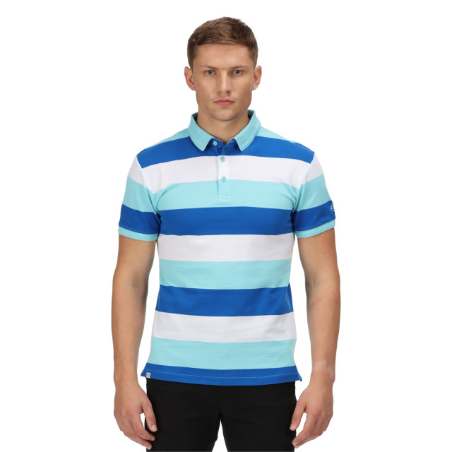 Regatta Heren maxen stripe poloshirt UTRG7288_antiguablue large