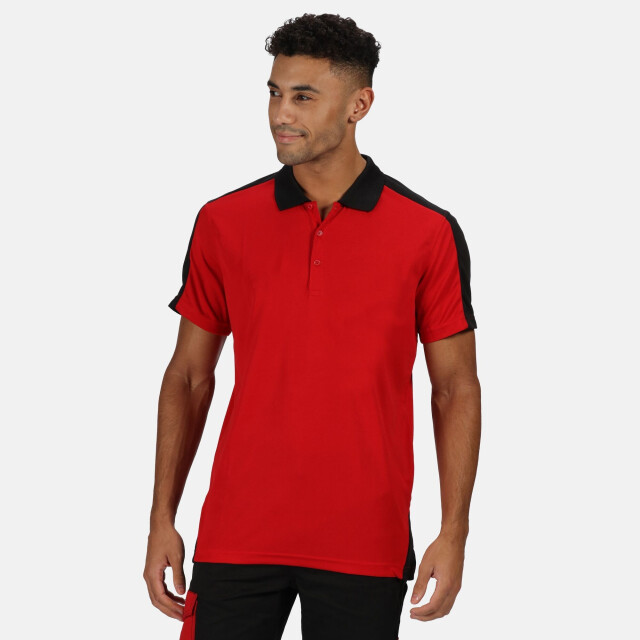 Regatta Herencontrast coolweave polo shirt UTRG3573_classicredblack large