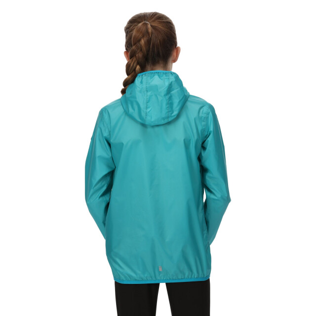 Regatta Groot buitenshuis kinderen/kinderen lever ii packaway rain jacket UTRG1885_turquoise large