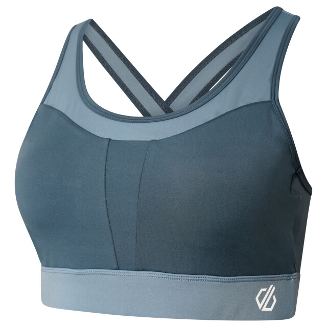 Dare2b Dames mantra contrast gerecycleerde sport beha UTRG7264_oriongreybluestone large