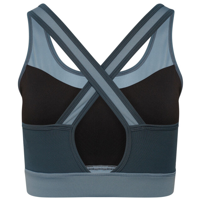 Dare2b Dames mantra contrast gerecycleerde sport beha UTRG7264_oriongreybluestone large