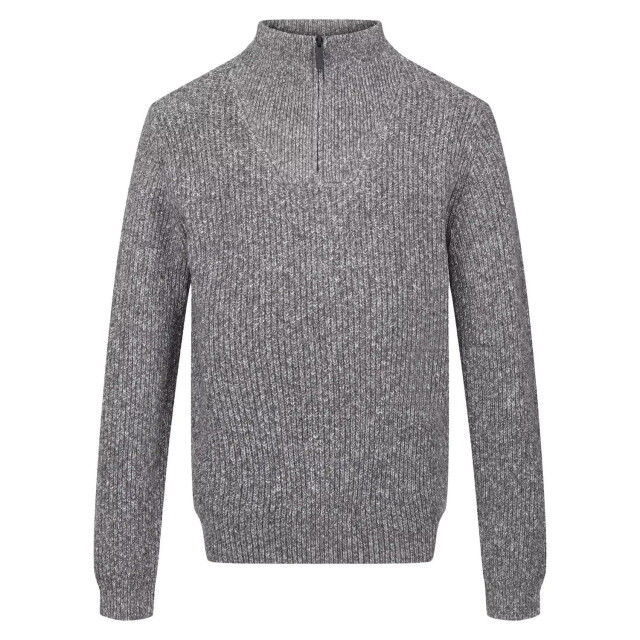 Regatta Heren kaison marl gebreide trui met halve rits UTRG8414_darkgrey large