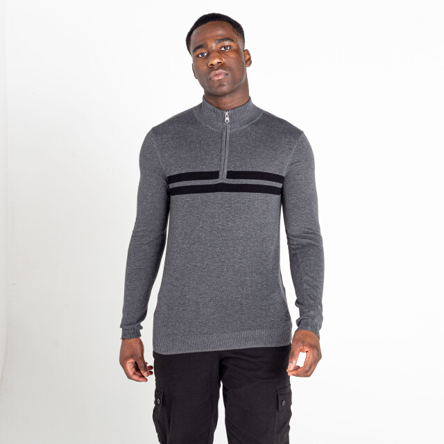 Dare2b Heren unite us gebreide half rits sweatshirt UTRG6784_charcoalgreyblack large