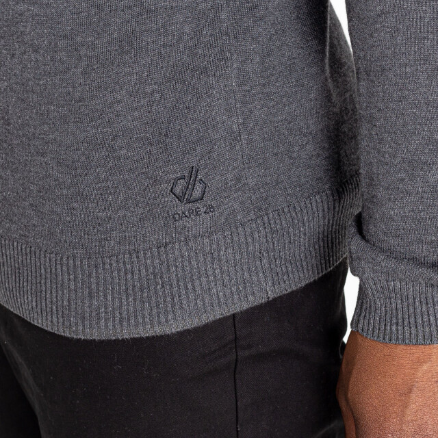 Dare2b Heren unite us gebreide half rits sweatshirt UTRG6784_charcoalgreyblack large