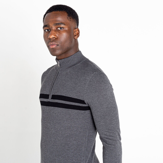 Dare2b Heren unite us gebreide half rits sweatshirt UTRG6784_charcoalgreyblack large