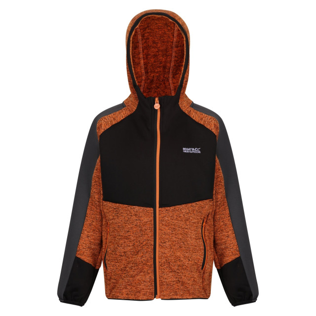 Regatta Childrens/kids dissolver vi marl fleece full zip hoodie UTRG7964_autumnmapleblackdarkgrey large