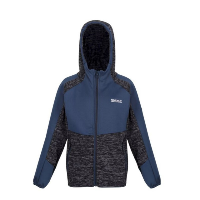 Regatta Childrens/kids dissolver vi marl fleece full zip hoodie UTRG7964_navymoonlightdenim large