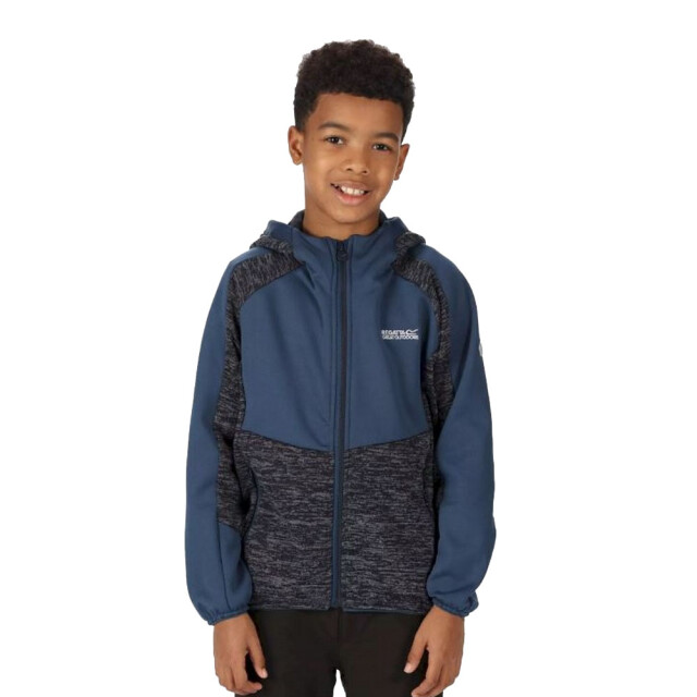 Regatta Childrens/kids dissolver vi marl fleece full zip hoodie UTRG7964_navymoonlightdenim large