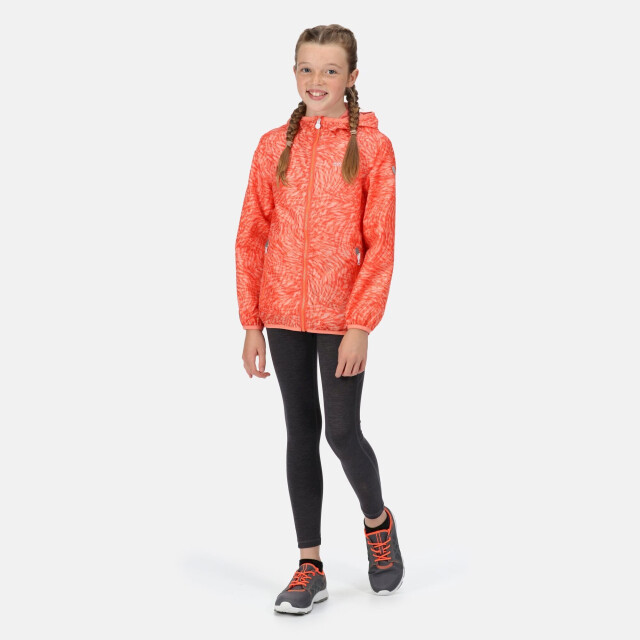 Regatta Kinder/kids lever animal print packaway waterdicht jasje UTRG7370_neonpeach large