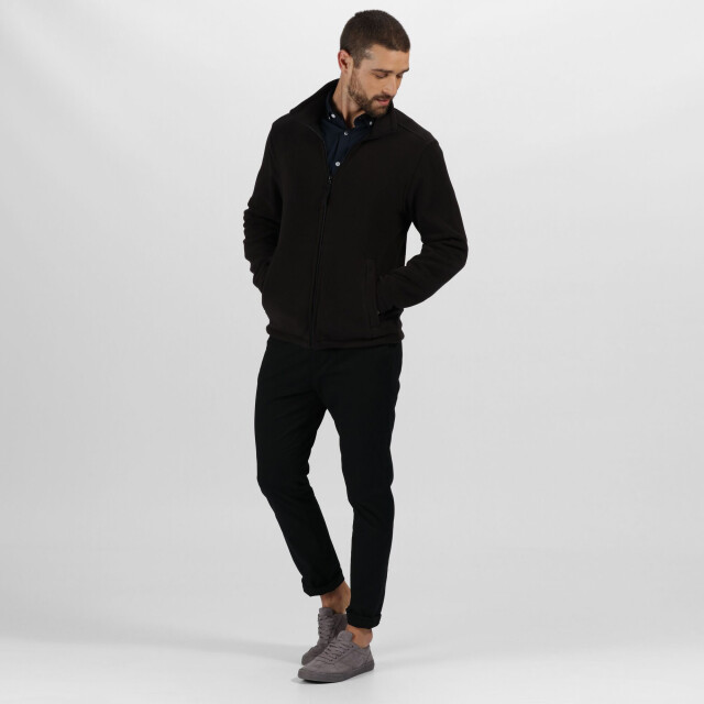 Regatta Heren plain micro fleece full zip vest (lite laag) UTRG1551_black large