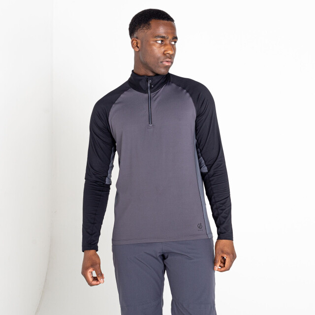 Dare2b Heren fuser core stretch half zip thermo top UTRG7265_ebonygrey large
