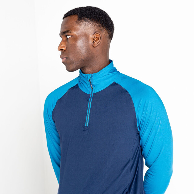 Dare2b Heren fuser core stretch half zip thermo top UTRG7265_nightfallnavydarkmethylblue large