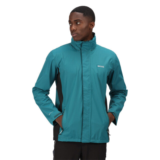 Regatta Groot buiten mens klassieker matte kap waterdicht jasje UTRG919_pacificgreenblack large