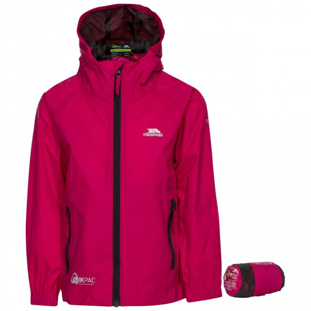 Trespass Kinderen/kinderen qikpac waterdichte packaway jacket UTTP463_sasparilla large