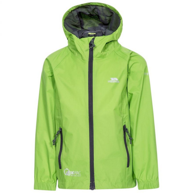 Trespass Kinderen/kinderen qikpac waterdichte packaway jacket UTTP463_leaf large