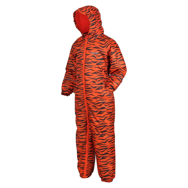 Regatta Kinder/kinderen printed splat ii hooded regenpak UTRG3634_blazeorange large